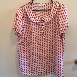 Forever 21+ cherry print peter pan collar blouse